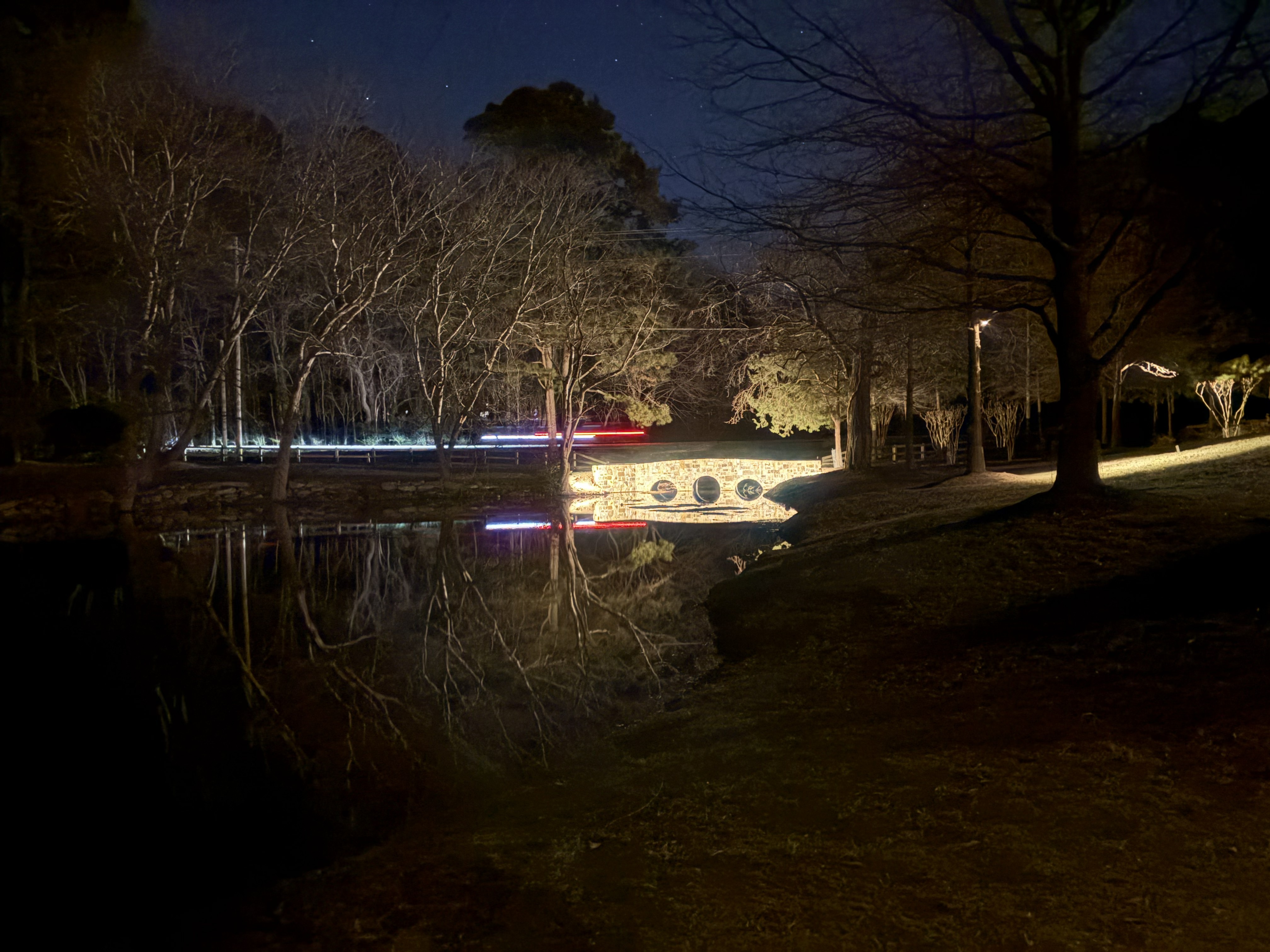 Bridge with lighting